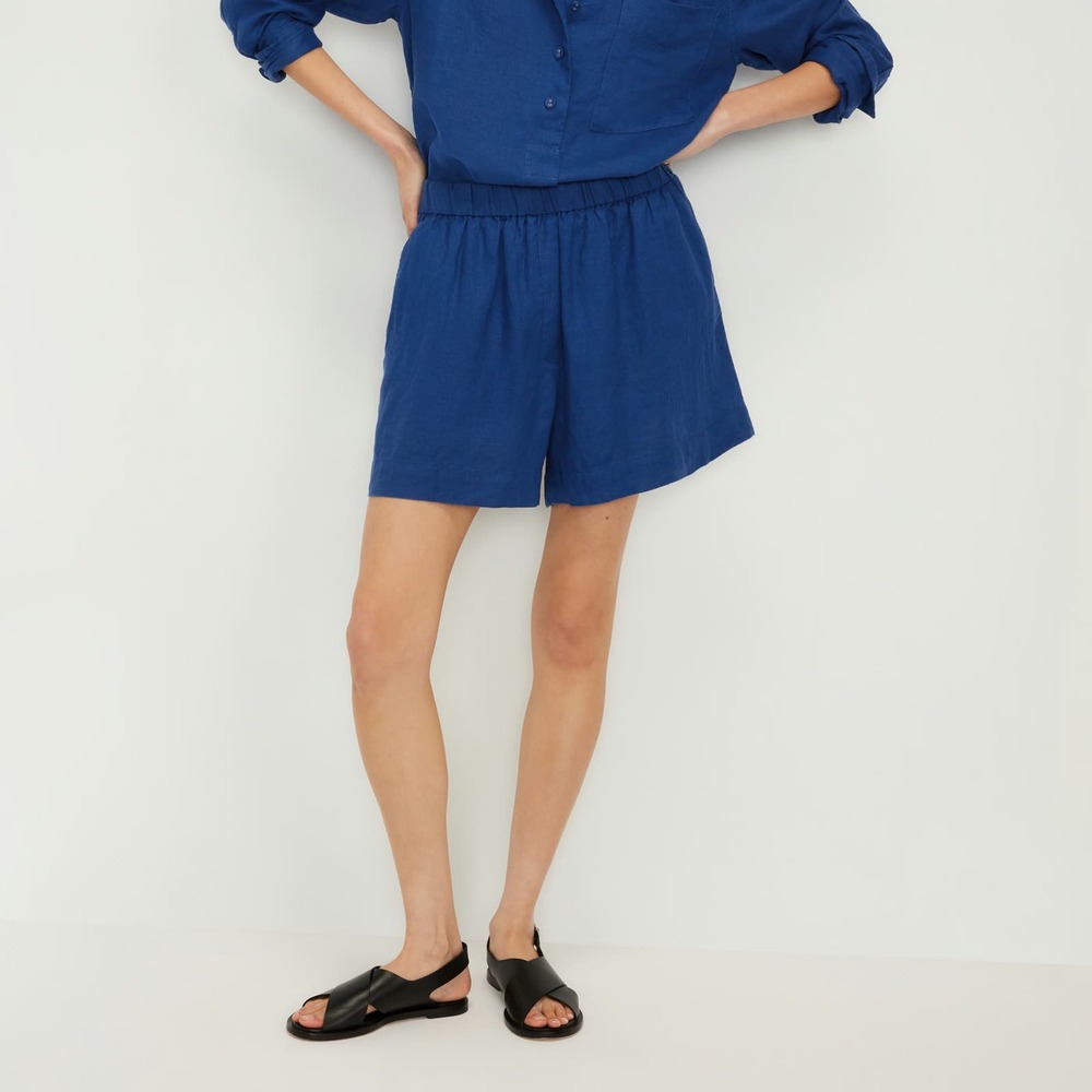 Everlane the Linen Boxer Short Mazarine Blue Large